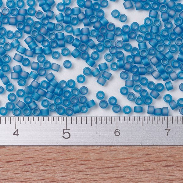 X SEED J020 DB0862 2 MIYUKI DB0862 Delica Beads 11/0 - Matte Transparent Capri Blue AB, 10g/bag