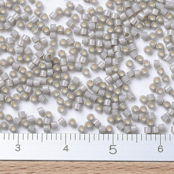 X SEED J020 DB1456 2 MIYUKI DB1456 Delica Beads 11/0 - Alabaster Silver Lined Light Taupe Opal, 10g/bag