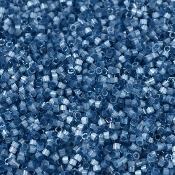 X SEED J020 DB1811 1 MIYUKI DB1811 Delica Beads 11/0 - Dyed Dusk Blue Silk Satin, 10g/bag