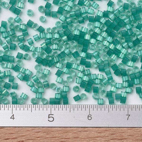 X SEED J020 DB1813 2 MIYUKI DB1813 Delica Beads 11/0 - Dyed Aqua Green Silk Satin, 10g/bag