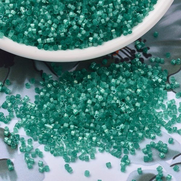 X SEED J020 DB1813 3 MIYUKI DB1813 Delica Beads 11/0 - Dyed Aqua Green Silk Satin, 10g/bag