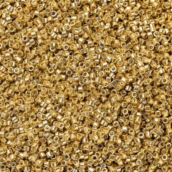 X SEED J020 DB1832 1 MIYUKI DB1832 Delica Beads 11/0 - Transparent Duracoat Galvanized Gold, 10g/bag