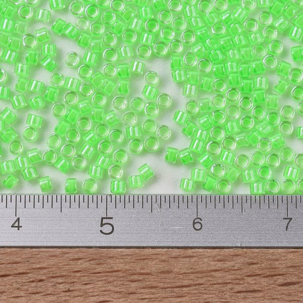 X SEED J020 DB2040 2 MIYUKI DB2040 Delica Beads 11/0 - Transparent Glow in the Dark Mint Green, 10g/bag
