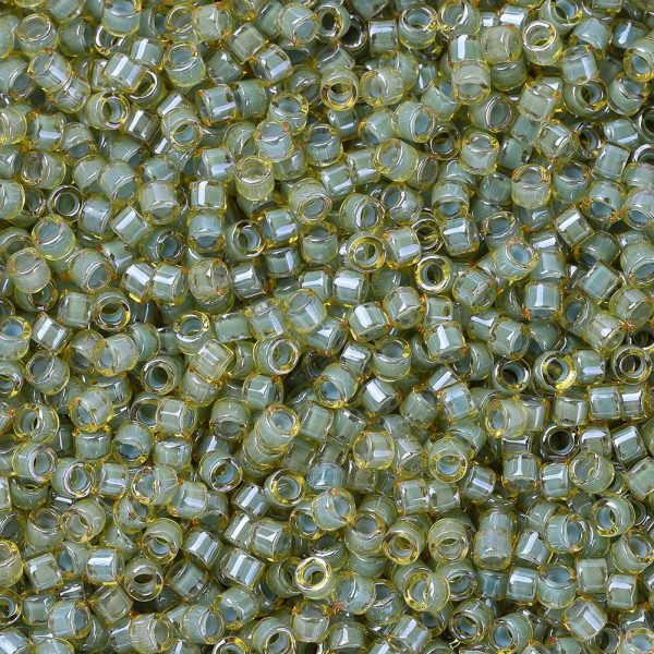 X SEED J020 DB2052 1 MIYUKI DB2052 Delica Beads 11/0 - Transparent Glow in the Dark Asparagus Green, 10g/bag