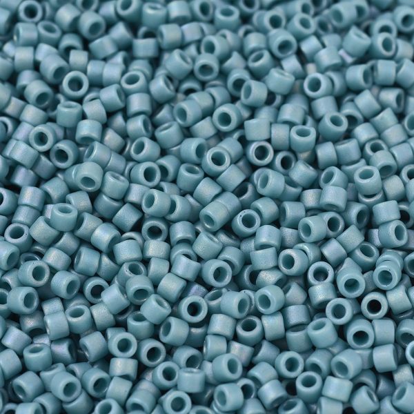 X SEED J020 DB2315 1 MIYUKI DB2315 Delica Beads 11/0 - Matte Opaque Glazed Nile Blue AB, 10g/bag