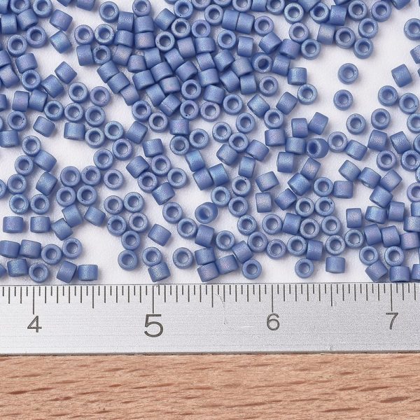 X SEED J020 DB2318 2 MIYUKI DB2318 Delica Beads 11/0 - Matte Opaque Glazed Mermaid Blue AB, 10g/bag