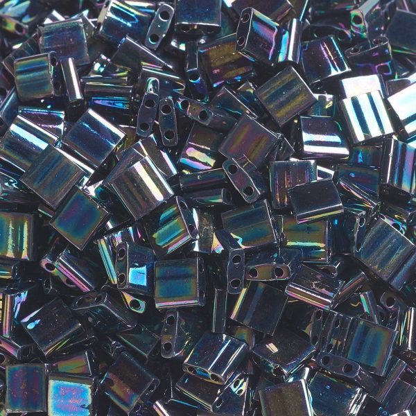 X SEED J020 TL455 3 MIYUKI TL455 TILA Beads - Opaque Metallic Variegated Blue Iris, 10g/bag