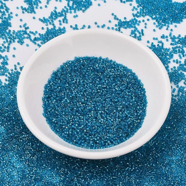 SEED J020 DB2385 DB2385 Transparent Inside Dyed Teal Blue MIYUKI Delica Beads 11/0, 50g/bag