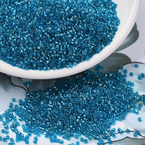 SEED J020 DB2385 3 DB2385 Transparent Inside Dyed Teal Blue MIYUKI Delica Beads 11/0, 100g/bag