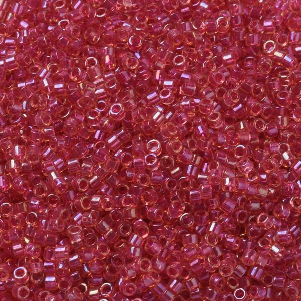 SEED JP0008 DB0062 1 0 DB0062 Transparent Light Cranberry Lined Topaz Luster MIYUKI Delica Beads 11/0, 100g/bag