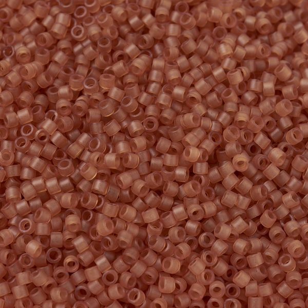 SEED JP0008 DB0781 1 MIYUKI Delica 11/0 DB0781 Dyed Semi-Frosted Transparent Amber Seed Beads, 100g/Bag