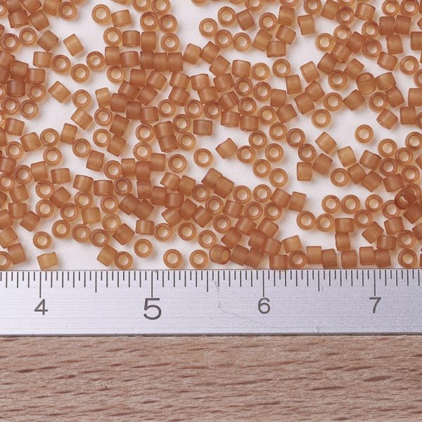 SEED JP0008 DB0781 2 MIYUKI Delica 11/0 DB0781 Dyed Semi-Frosted Transparent Amber Seed Beads, 10g/Bag