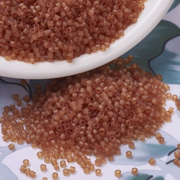 SEED JP0008 DB0781 3 MIYUKI Delica 11/0 DB0781 Dyed Semi-Frosted Transparent Amber Seed Beads, 100g/Bag