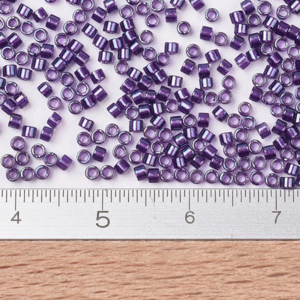 SEED JP0008 DB1756 2 0 MIYUKI Delica 11/0 DB1756 Transparent Sparkling Purple Lined Amethyst AB Seed Beads, 50g/Bag