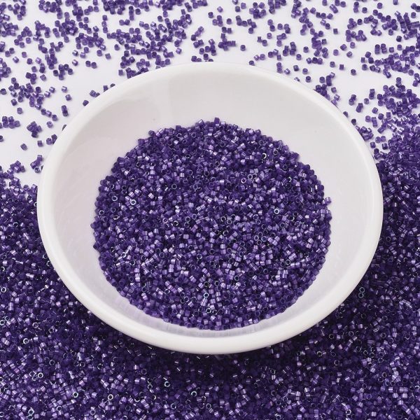 SEED JP0008 DB1810 MIYUKI Delica 11/0 DB1810 Dyed Purple Silk Satin Seed Beads, 10g/Tube