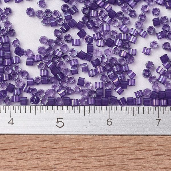 SEED JP0008 DB1810 2 MIYUKI Delica 11/0 DB1810 Dyed Purple Silk Satin Seed Beads, 10g/Tube