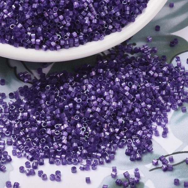 SEED JP0008 DB1810 3 MIYUKI Delica 11/0 DB1810 Dyed Purple Silk Satin Seed Beads, 50g/Bag