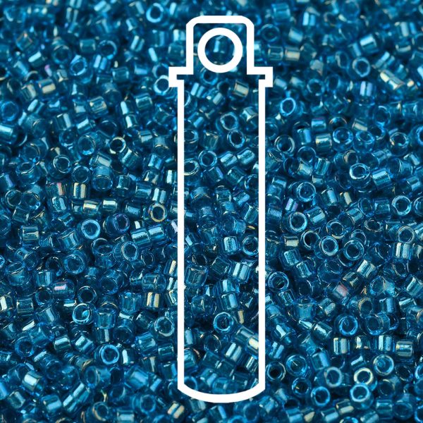 SEED JP0008 DB2385 1 tube DB2385 Transparent Inside Dyed Teal Blue MIYUKI Delica Beads 11/0, 10g/tube
