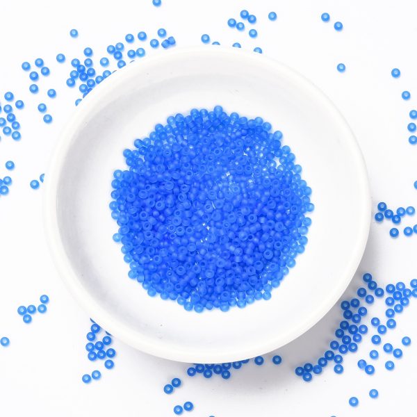 SEED JP0008 RR0150F 2 0 1 RR150F Matte Transparent Sapphire MIYUKI Round Rocailles Beads 11/0 (11-150F), 2x1.3mm, Hole: 0.8mm; about 1100pcs/tube, 10g/tube