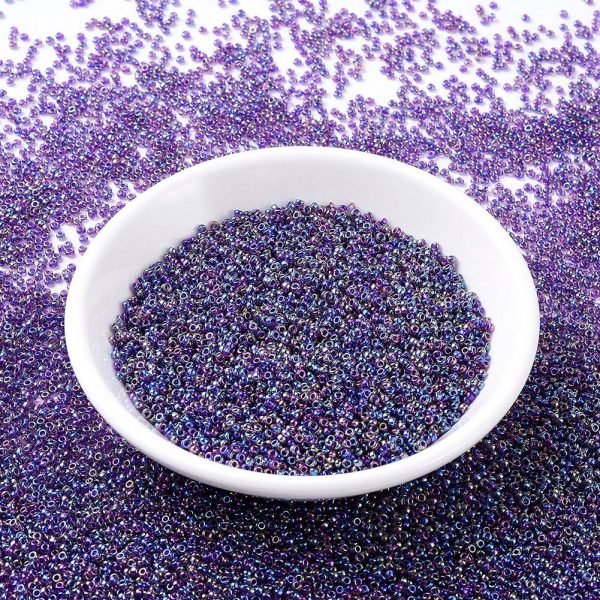 SEED JP0008 RR0356 0 MIYUKI Round Rocailles 11/0 RR0356 Purple Lined Amethyst AB Seed Beads (11-356), 10g/Tube