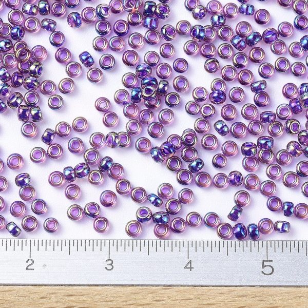 SEED JP0008 RR0356 2 0 MIYUKI Round Rocailles 11/0 RR0356 Purple Lined Amethyst AB Seed Beads (11-356), 50g/Bag