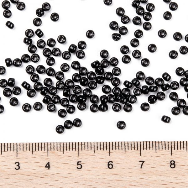 SEED JP0009 RR0401 2 RR401 Black MIYUKI Round Rocailles Beads 8/0, 3mm (8-401), Hole: 1mm, 10g/tube