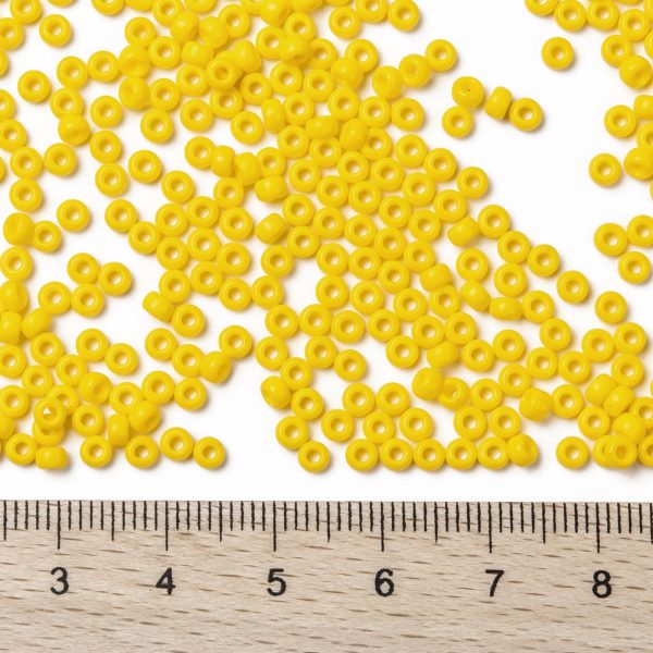 SEED JP0009 RR0404D 2 RR404D Opaque Dark Yellow MIYUKI Round Rocailles Beads 8/0 (8-404D), 3mm, Hole: 1mm, 10g/tube