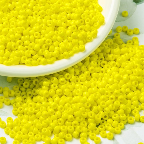 SEED JP0009 RR0404 3 RR404 Opaque Yellow MIYUKI Round Rocailles Beads 8/0 (8-404), 3mm, Hole: 1mm, 10g/tube