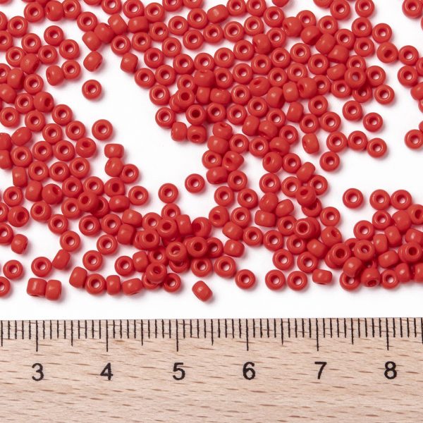 SEED JP0009 RR0407 2 RR407 Opaque Vermillion Red MIYUKI Round Rocailles Beads 8/0 (8-407), 3mm, Hole: 1mm, 10g/tube