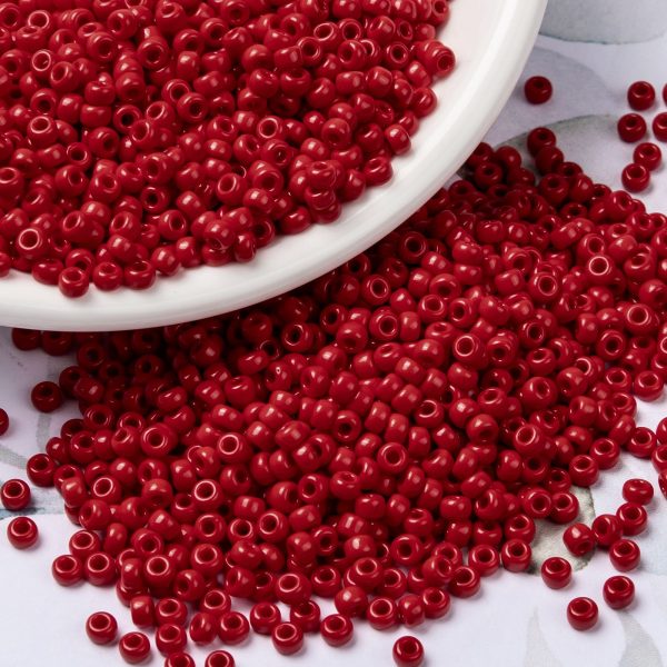 SEED JP0009 RR0408 3 RR408 Opaque Red MIYUKI Round Rocailles Beads 8/0 (8-408), 3mm, Hole: 1mm, 10g/tube