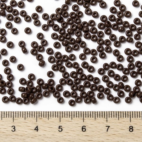SEED JP0009 RR0409 2 RR409 Opaque Chocolate MIYUKI Round Rocailles Beads 8/0 (8-409), 3mm, Hole: 1mm, 10g/tube