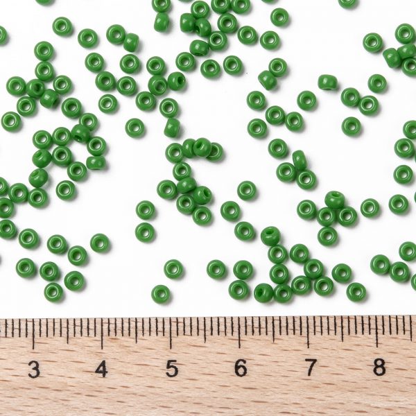 SEED JP0009 RR0411 2 RR411 Opaque Green MIYUKI Round Rocailles Beads 8/0 (8-411), 3mm, Hole: 1mm, 10g/tube
