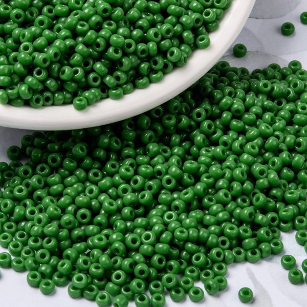 SEED JP0009 RR0411 3 RR411 Opaque Green MIYUKI Round Rocailles Beads 8/0 (8-411), 3mm, Hole: 1mm, 10g/tube