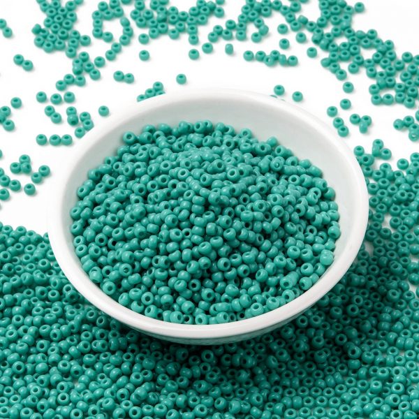 SEED JP0009 RR0412 RR412 Opaque Turquoise Green MIYUKI Round Rocailles Beads 8/0 (8-412), 3mm, Hole: 1mm, 10g/tube