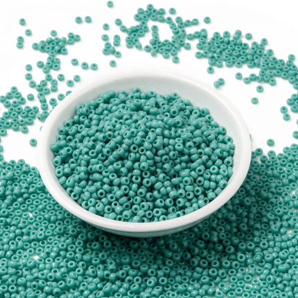 SEED JP0009 RR0412L RR412L Opaque Turquoise Green MIYUKI Round Rocailles Beads 8/0 (8-412L), 3mm, Hole: 1mm, 10g/tube