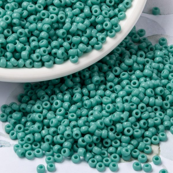 SEED JP0009 RR0412L 3 RR412L Opaque Turquoise Green MIYUKI Round Rocailles Beads 8/0 (8-412L), 3mm, Hole: 1mm, 10g/tube