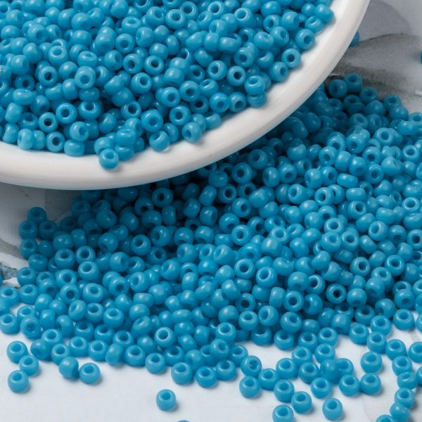 SEED JP0009 RR0413 3 RR413 Opaque Turquoise Blue MIYUKI Round Rocailles Beads 8/0 (8-413), 3mm, Hole: 1mm, 10g/tube