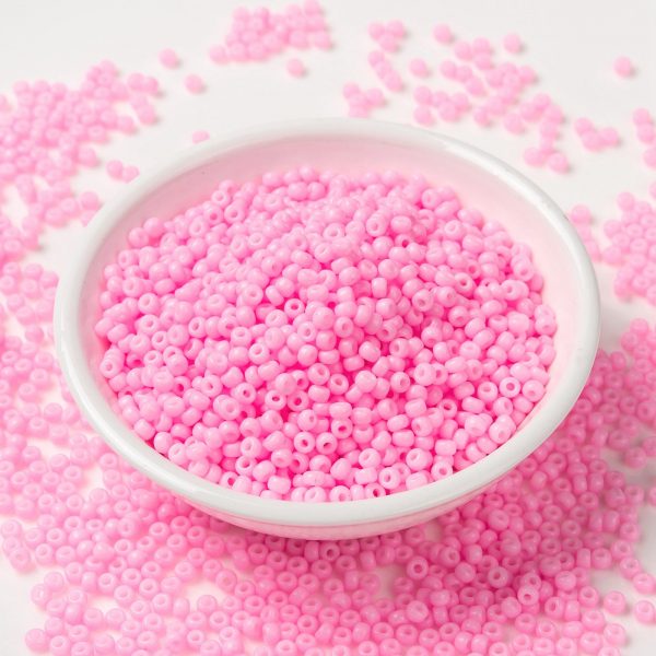 SEED JP0009 RR0415 RR415 Dyed Opaque Cotton Candy Pink MIYUKI Round Rocailles Beads 8/0 (8-415), 3mm, Hole: 1mm, 10g/tube