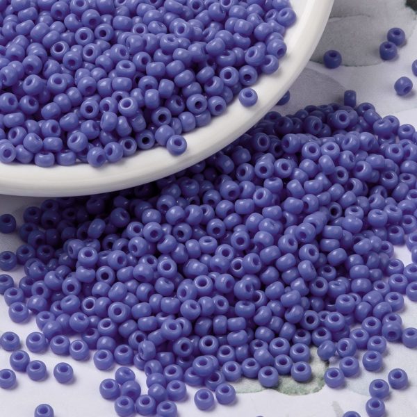 SEED JP0009 RR0417L 3 RR417L Opaque Periwinkle MIYUKI Round Rocailles Beads 8/0 (8-417L), 3mm, Hole: 1mm, 10g/tube