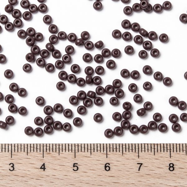 SEED JP0009 RR0497 2 RR497 Opaque Chocolate MIYUKI Round Rocailles Beads 8/0 (8-497), 3mm, Hole: 1mm, 10g/tube