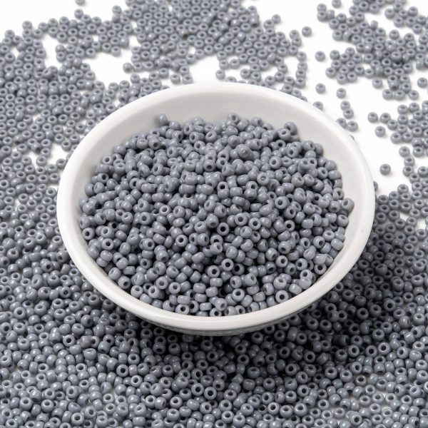 SEED JP0009 RR0498 RR498 Opaque Cement Gray MIYUKI Round Rocailles Beads 8/0 (8-498), 3mm, Hole: 1mm, 10g/tube