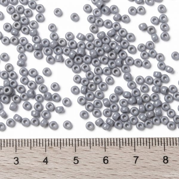 SEED JP0009 RR0498 2 RR498 Opaque Cement Gray MIYUKI Round Rocailles Beads 8/0 (8-498), 3mm, Hole: 1mm, 10g/tube