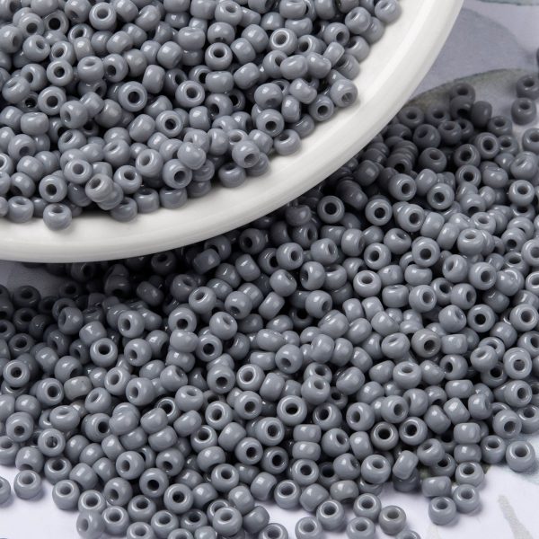 SEED JP0009 RR0498 3 RR498 Opaque Cement Gray MIYUKI Round Rocailles Beads 8/0 (8-498), 3mm, Hole: 1mm, 10g/tube