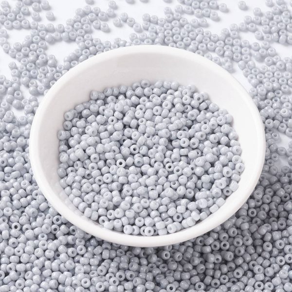 SEED JP0009 RR3331 RR3331 Opaque Ghost Gray MIYUKI Round Rocailles Beads 8/0 (8-3331), 3mm, Hole: 1mm, 10g/tube