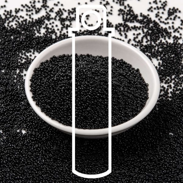 SEED JP0010 RR0401 RR401 Black MIYUKI Round Rocailles Beads 15/0 (15-401), 1.5mm, Hole: 0.7mm; about 5555pcs/tube, 10g/tube
