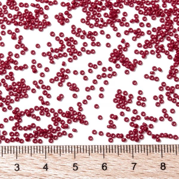 SEED JP0010 RR0408D 2 RR408D Opaque Dark Red MIYUKI Round Rocailles Beads 15/0 (15-408D), 1.5mm, Hole: 0.7mm; about 5555pcs/tube, 10g/tube