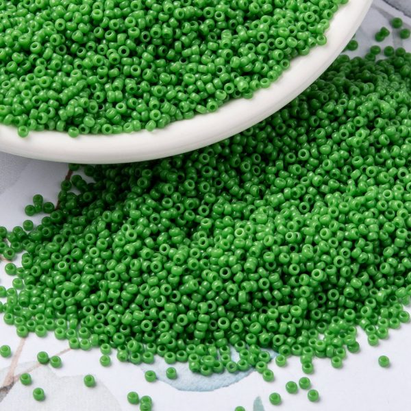 SEED JP0010 RR0411 3 RR411 Opaque Green MIYUKI Round Rocailles Beads 15/0 (15-411), 1.5mm, Hole: 0.7mm; about 5555pcs/tube, 10g/tube