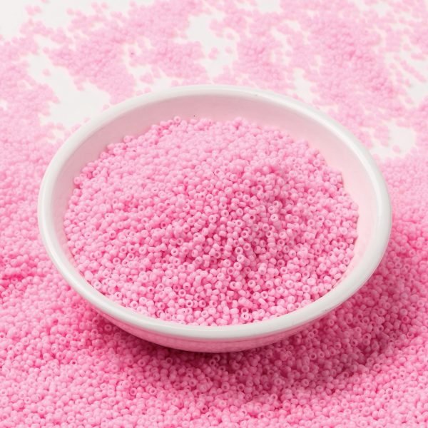 SEED JP0010 RR0415 RR415 Dyed Opaque Cotton Candy Pink MIYUKI Round Rocailles Beads 15/0 (15-415), 1.5mm, Hole: 0.7mm; about 5555pcs/tube, 10g/tube
