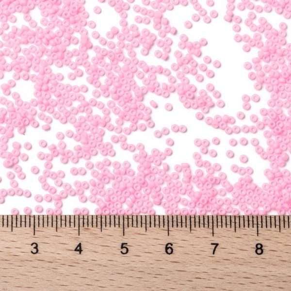SEED JP0010 RR0415 2 RR415 Dyed Opaque Cotton Candy Pink MIYUKI Round Rocailles Beads 15/0 (15-415), 1.5mm, Hole: 0.7mm; about 5555pcs/tube, 10g/tube