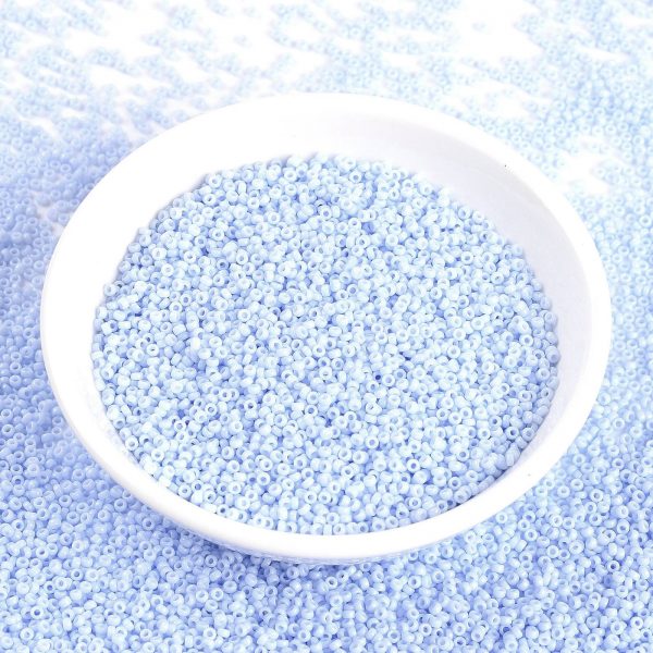 SEED JP0010 RR3329 RR3329 Opaque Light Steel Blue MIYUKI Round Rocailles Beads 15/0 (15-3329), 1.5mm, Hole: 0.7mm; about 5555pcs/tube, 10g/tube